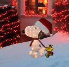 00322 Santa Snoopy Woodstock Inch Peanuts Christmas Yard Decoration New