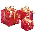 00332386 Holiday Express Red Christmas Gift Boxes Lighted Decor 750218332386