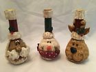 018068130706 Candle Holders Christmas Holiday Santa Snowman Reindeer Tall