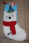 020972015222 Holiday Time Polar Bear Stocking Inch Brand New