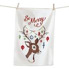 025466984756 Be Merry Reindeer Dish Towel