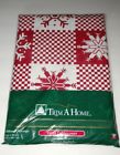 028332129121 Trim Home Vinyl Tablecloth Snowflake Red White Flannel