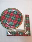 039938391171 Creative Converting Tartan Plaid Paper Dessert Plates Red