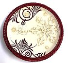 048419746058 Grasslands Road Nwt Holiday Plate Nibble Burgundy Ivory
