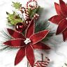 048893017378 Raz Imports Candy Cane Poinsettia Spray Floral Tree