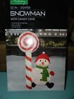 049022788657 Living Solutions Lighted Snowman With Candy Cane Tinsel