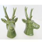0585575 Holiday Living New Green Ceramic Deer Stag Head 708016464082