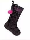 0667546029362 Victorias Secret Black Velvet Stocking With Pink Pom