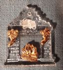 070357402529 Gotham Fireplace Gold Colored Stocking Christmas Ornament Crystal