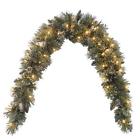 0729083086526 General Glittery Bristle Pine Mantel Swag With Clear