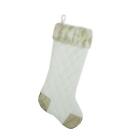 093422134323 Northlight Seasonal Quilted White Velvet Stocking Heel Toe