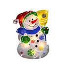 093422177665 Sienna Lighted Holographic Snowman Christmas Window Silhouette