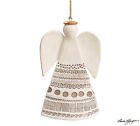 098111183095 Raised Ceramic Ivory Taupe Color Angel Christmas Tree