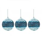 10017589 Home Locomotion True Blue Beaded Ball Ornament Trio 849179027865