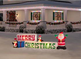 Santa-4040 11.5 Ft Christmas Outdoor Yard Decoration Lighted Inflatable Banner Sign Xmas