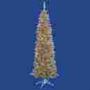 11239115 Vickerman 7.5 Pre-lit Champagne Artificial Tinsel Pencil Christmas Tree Clear Lights 009312920211