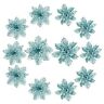 12pieces Glitter Poinsettia Artificial Flowers Christmas Tree Ornaments