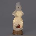 131436 Roman Led Snowman With Cardinal And Figurative Barn 089945632750