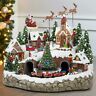 1487765 Unmarked Snowy Holiday Village Centerpiece With Lights And 805780393157