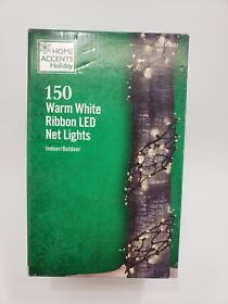 1004411557 150 Warm White Ribbon Led Net Lights 7.5 Ft X 8 In Christmas