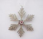 15010326z Unbranded Sparkle Gem Platinum Snowflake Christmas Hanging Ornament