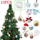 Mt9090189 15pcs Clear Plastic Ball Baubles Christmas Tree Hanging Party Ornament Craft Diy