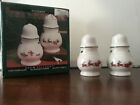 163-025-00 Pfaltzgraff Perennials Snow Village Salt Pepper Set Christmas New