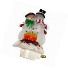 169914 Roman Snowman Couple Christmas Campfire Flickering Night Light 089945377132