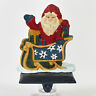 0399152 17250 Russ Berrie Cast Iron Waving Santa Sleigh Stocking 039915172502