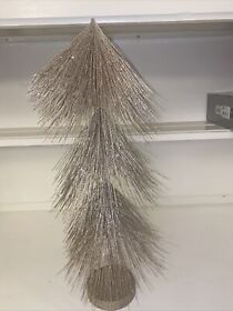 18in Unlit Tinsel Christmas Tree Decorative Figurine Champagne Wondershop