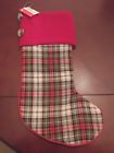191518408393 Ashland Decorative Plaid Christmas Stocking Red Green And