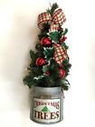 191518489118 Darling Country Christmas Tree Galvanized Metal Bucket Artificial