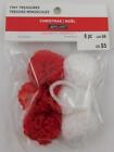191518760521 Ashland Tiny Treasures Christmas Ornaments Red White Pom