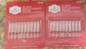 2 Packs Of 10 Holiday Time Mini Replacement Christmas Lights Bulbs 12 Volt