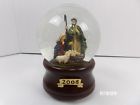 2008 Threshold Snow Globe Musical We Three Kings Wood Look Base