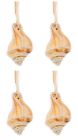 20260 Dennis East Natural Conch Shell Beaded Christmas Holiday Ornaments Set