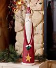 209942 Country Santa Christmas Statue Rustic Primitive Star Table 7110102209942
