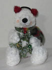 22482 Russ Berrie Stuffed Animal Polar Bear Flurrie Winter Christmas Decoration