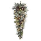 2258350hd Unbranded Battery Operated Snowy Silver Pine Artificial Teardrop 687293277632