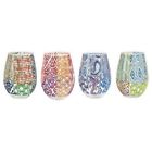 229459-4st Tracy Porter Assorted Stemless Glass Set Of Multicolor 088235479730