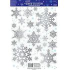 240228 Amscan Snowflakes Glitter Window Decoration Pieces Assorted Size 048419656159