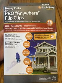 714025 25 Heavy Duty Max Pro Anywhere Christmas Light Flip Clips Simple Living Solution