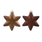 257554128258 Vickerman Matte Shiny Brown Star Shatterproof Christmas Ornaments
