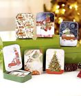 2610126 Afoyft Set Of Christmas Holiday Tin Gift Card Holders Traditional