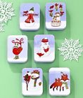 2610127 Afoyft Set Of Christmas Holiday Tin Gift Card Holders Snowman