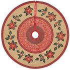 26657 Vhc Brands Braid Jute Holiday Tree Skirt Poinsettia 0840528130151