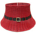 28-ycr00144s Shadloo Wicker Weave Decorative Christmas Tree Collar Red 827995014641