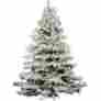 28248 Vickerman Christmas Tree Pre-lit 4.5 X 44 Flocked White On Green 300 Clear Lights Modern 731631328248