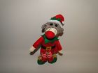 2960109 Pier Imports Stuffed Sock Monkey Elf Ornament New