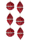 30500953990000 Kurt Adler Red Silver Molded Glass Ornament Set 086131397806
